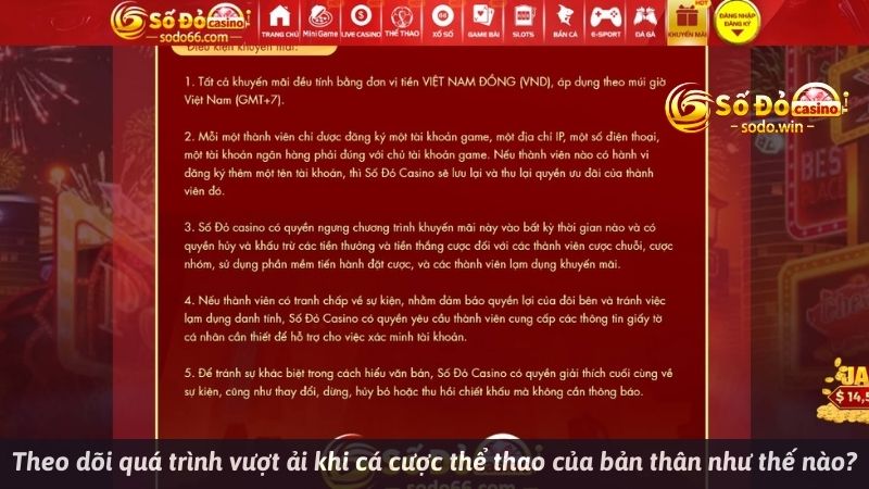 Theo dõi quá trình vượt ải nhận thưởng SODO của bản thân như thế nào?